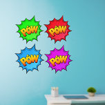 Pow Burst, Groen rood blauw Paars, Pop art 36" Muurstickers<br><div class="desc">Pow Burst in Geel op Groen Rood Blauw en Paars - een Great Pop Art Wall Decal - Verander de grootte van deze decals door de grootte van het Decal Sheet te wijzigen - 4 formaten - van 12" x 12" naar 36" x 36" - Deze zijn gedrukt op een...</div>