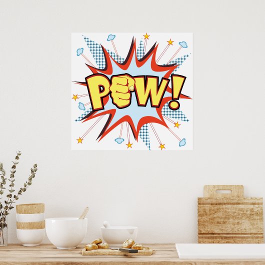 pow comic book-achtige explosie poster (Keuken)