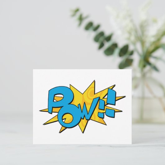 Pow Comic Book Briefkaart (Staand voorkant)