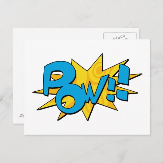 Pow Comic Book Briefkaart (Voorkant / Achterkant)