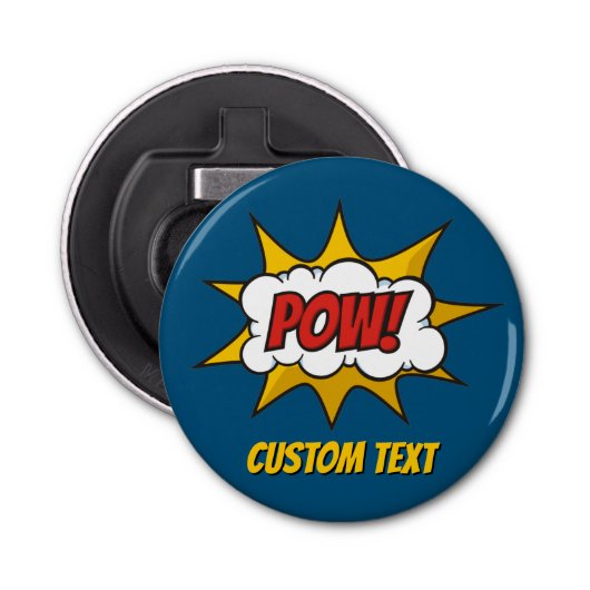 Pow Comic Sound-effect Button Flesopener (Voorkant)