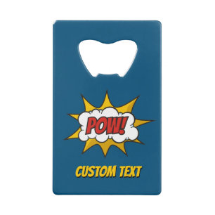 Pow Comic Sound-effect Creditkaart Flessenopener