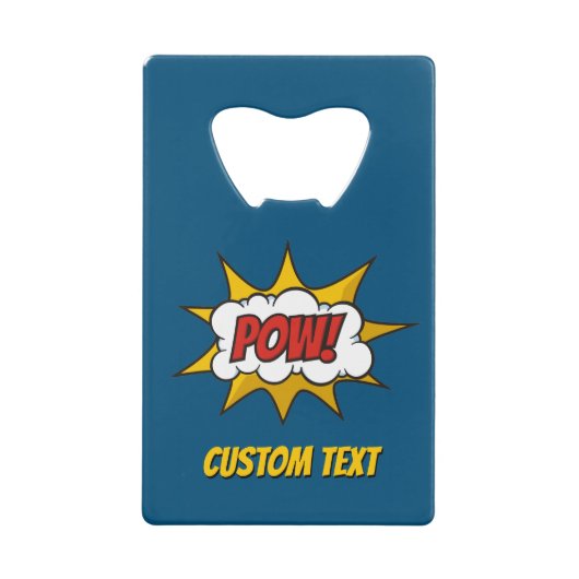 Pow Comic Sound-effect Creditkaart Flessenopener (Voorkant)