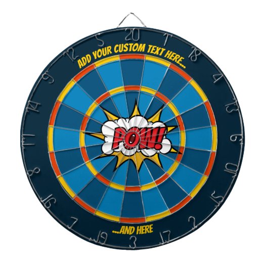 Pow Comic Sound Effect Dartbord met aangepaste tek (Voorkant)