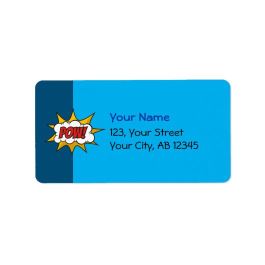 Pow Comic Sound-effect Etiket (Voorkant)