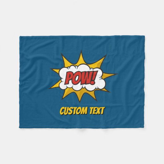 Pow Comic Sound-effect Fleece Deken (Voorkant (Horizontaal))