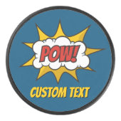 Pow Comic Sound-effect Hockey Puck (Voorkant)