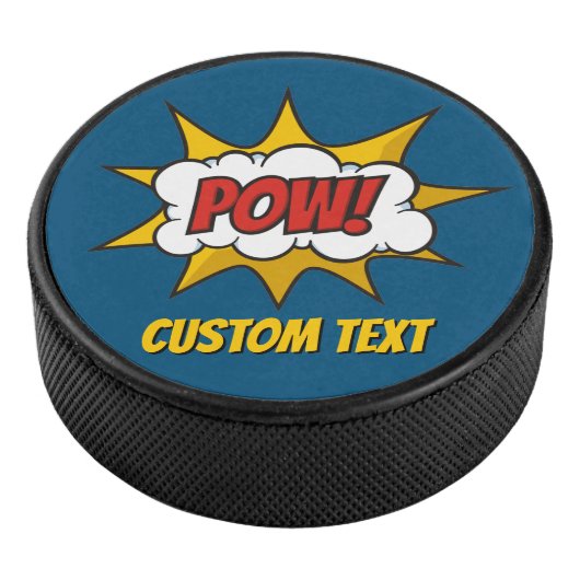 Pow Comic Sound-effect Hockey Puck (3/4)