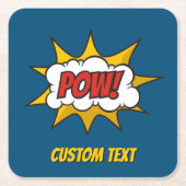 Pow Comic Sound-effect Kartonnen Onderzetters (Voorkant)