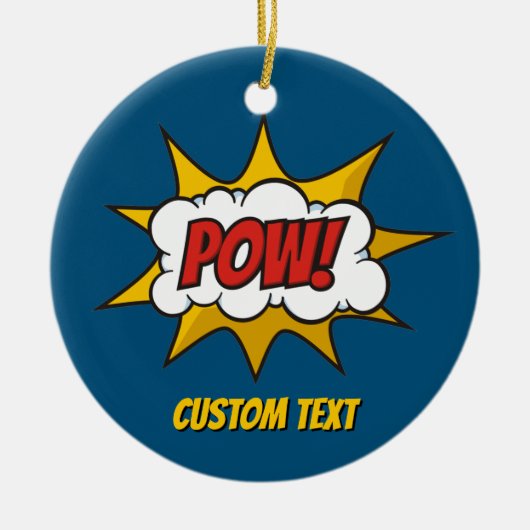Pow Comic Sound-effect Keramisch Ornament (Voorkant)