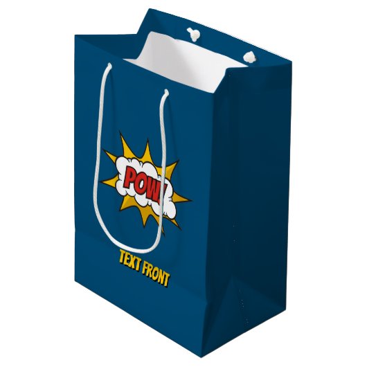 Pow Comic Sound-effect Medium Cadeauzakje (Voorkant Gekanteld)