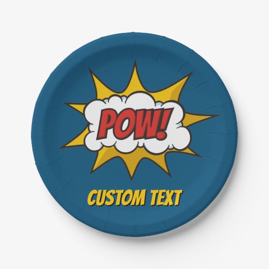 Pow Comic Sound-effect Papieren Bordje (Voorkant)
