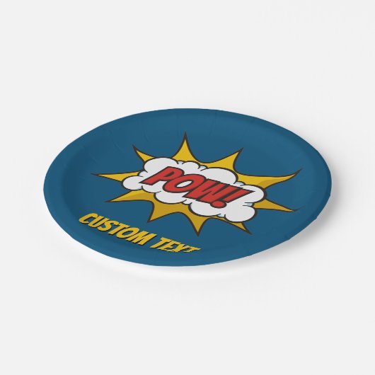 Pow Comic Sound-effect Papieren Bordje (Gekanteld)