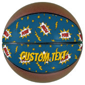 Pow Comic Sound Effect Pattern Basketbal (Voorkant)
