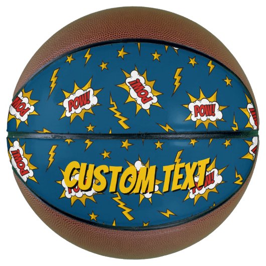 Pow Comic Sound Effect Pattern Basketbal (Voorkant)