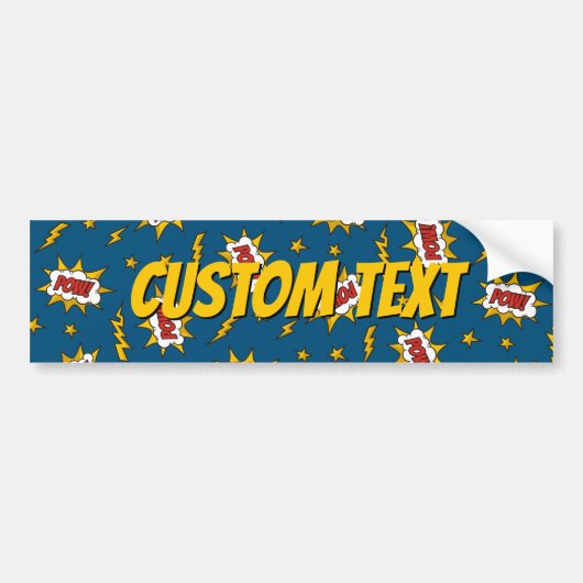 Pow Comic Sound Effect Pattern Bumpersticker (Voorkant)