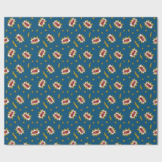 Pow Comic Sound Effect Pattern Cadeaupapier (Vlak)