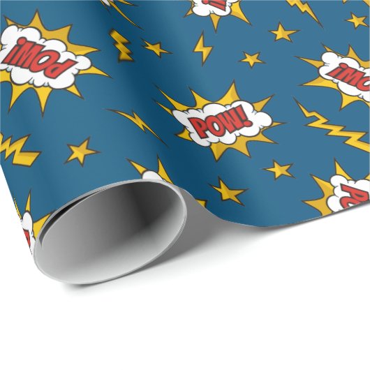 Pow Comic Sound Effect Pattern Cadeaupapier (Rol Hoek)