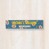 Pow Comic Sound Effect Pattern Deurbordje (Voorkant)