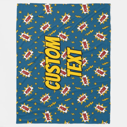 Pow Comic Sound Effect Pattern Fleece Deken (Voorkant)