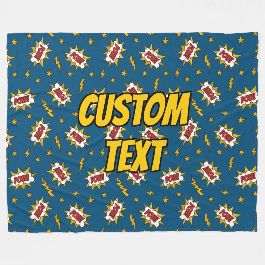 Pow Comic Sound Effect Pattern Fleece Deken (Voorkant (Horizontaal))