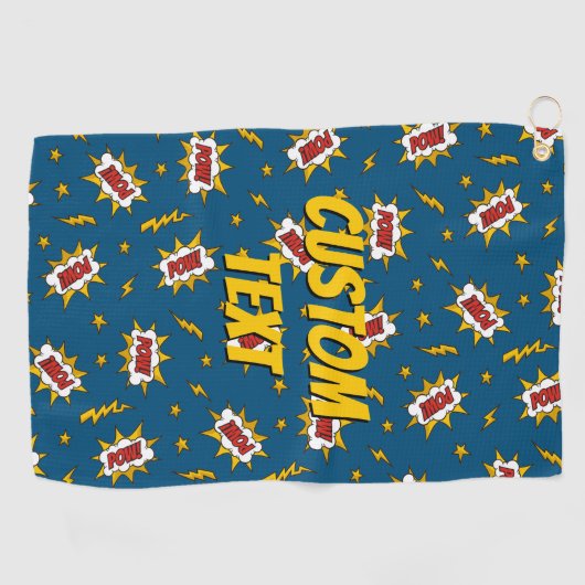 Pow Comic Sound Effect Pattern Golfhanddoek (Horizontaal)