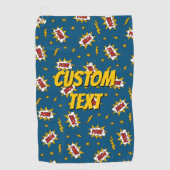Pow Comic Sound Effect Pattern Golfhanddoek (Voorkant)