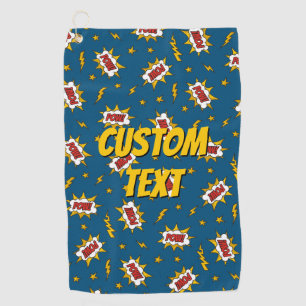 Pow Comic Sound Effect Pattern Golfhanddoek