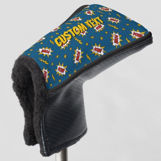 Pow Comic Sound Effect Pattern Golfheadcover (3/4 voorkant)