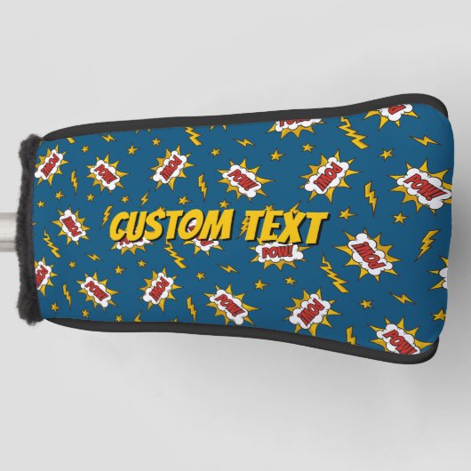 Pow Comic Sound Effect Pattern Golfheadcover (Voorkant)