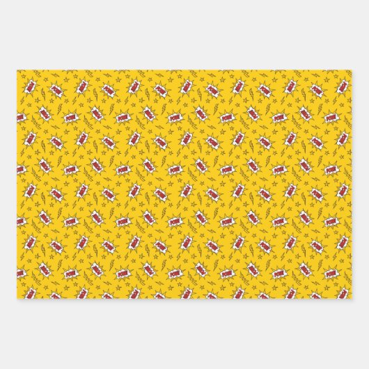Pow Comic Sound Effect Pattern Inpakpapier Vel (Voorkant 3)