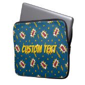 Pow Comic Sound Effect Pattern Laptop Sleeve (Voorkant Links)