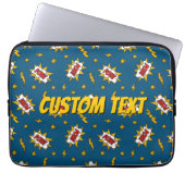 Pow Comic Sound Effect Pattern Laptop Sleeve (Voorkant)