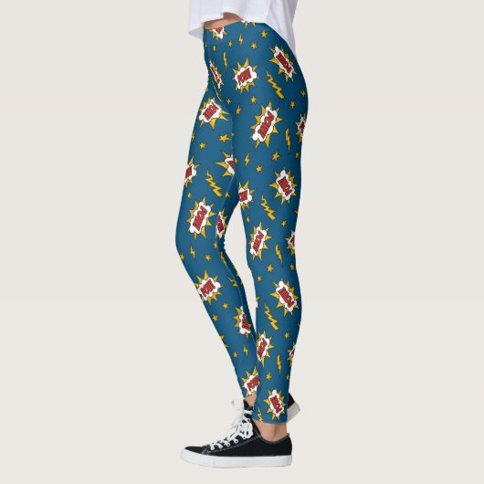 Pow Comic Sound Effect Pattern Leggings (Links)