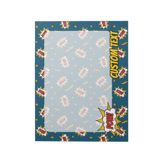 Pow Comic Sound Effect Pattern Notitieblok (Linkerzijde)