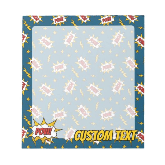Pow Comic Sound Effect Pattern Notitieblok (Voorkant)