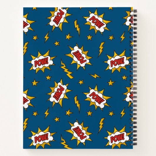 Pow Comic Sound Effect Pattern Notitieboek (Achterkant)
