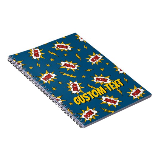 Pow Comic Sound Effect Pattern Notitieboek (Rechterzijde)