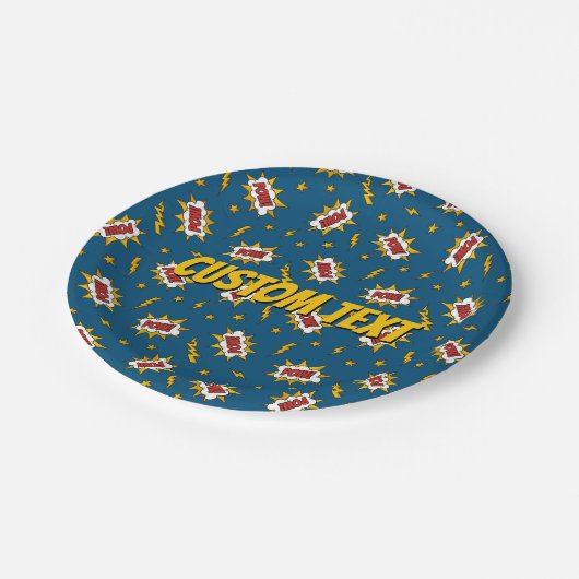 Pow Comic Sound Effect Pattern Papieren Bordje (Gekanteld)
