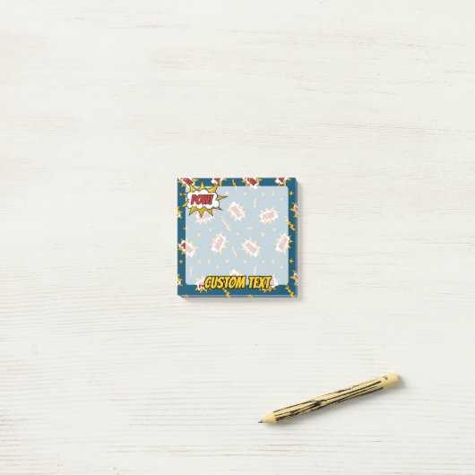 Pow Comic Sound Effect Pattern Post-it® Notes (Op bureau)