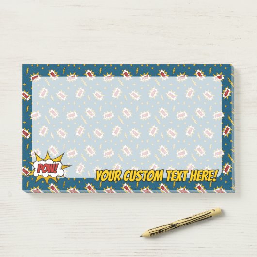 Pow Comic Sound Effect Pattern Post-it® Notes (Op bureau)