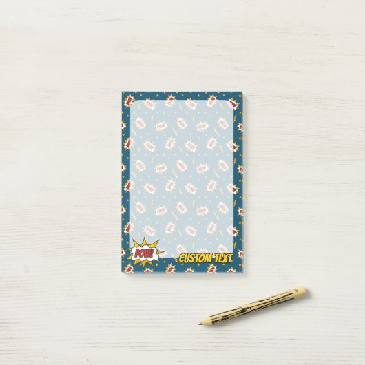 Pow Comic Sound Effect Pattern Post-it® Notes (Op bureau)