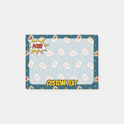 Pow Comic Sound Effect Pattern Post-it® Notes (Voorkant)
