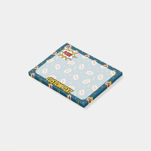 Pow Comic Sound Effect Pattern Post-it® Notes (Schuin)