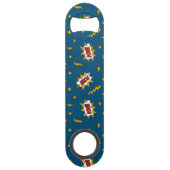 Pow Comic Sound Effect Pattern Speed Flessenopener (Achterkant)