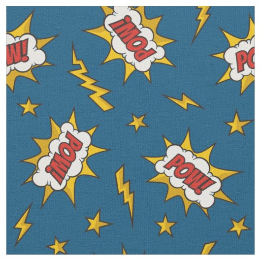 Pow Comic Sound Effect Pattern Stof (Close Up)
