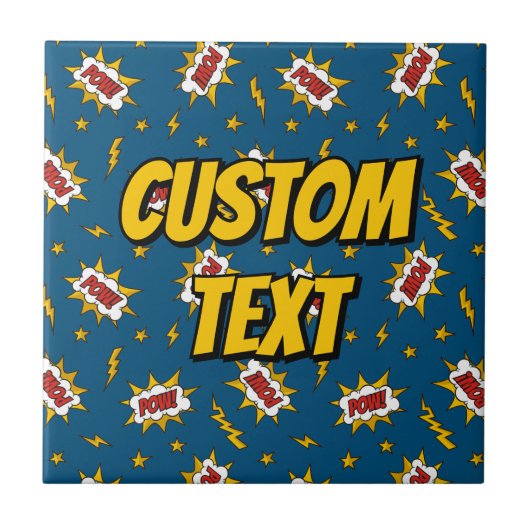 Pow Comic Sound Effect Pattern Tegeltje (Voorkant)