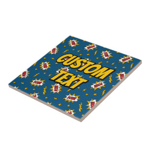 Pow Comic Sound Effect Pattern Tegeltje