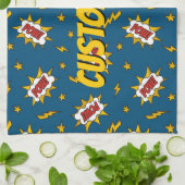 Pow Comic Sound Effect Pattern Theedoek (Gevouwen)