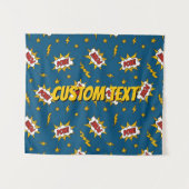 Pow Comic Sound Effect Pattern Wandkleed (Voorkant (horizontaal))